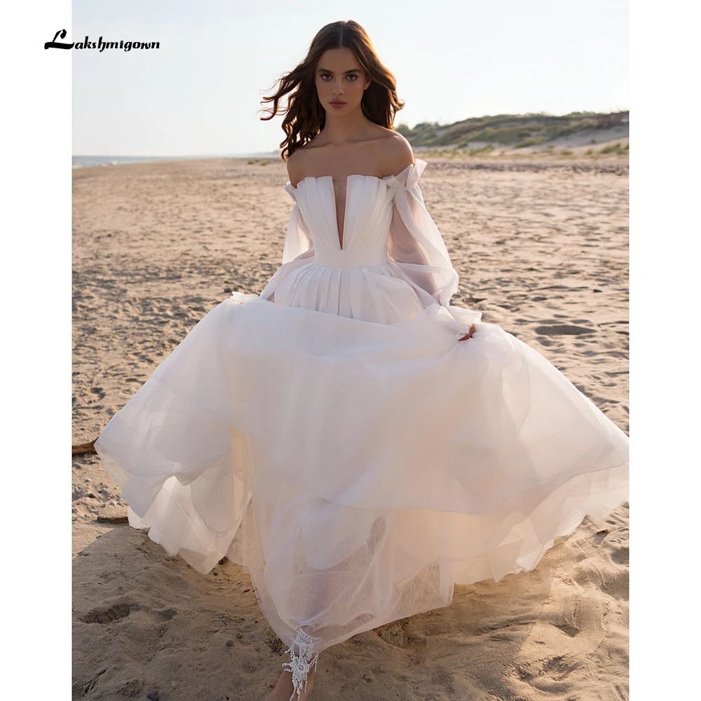 

Женское свадебное платье, ТРАПЕЦИЕВИДНОЕ Тюлевое платье с длинным рукавом и прозрачным вырезом, кружевное платье до пола, платье невесты, 2022