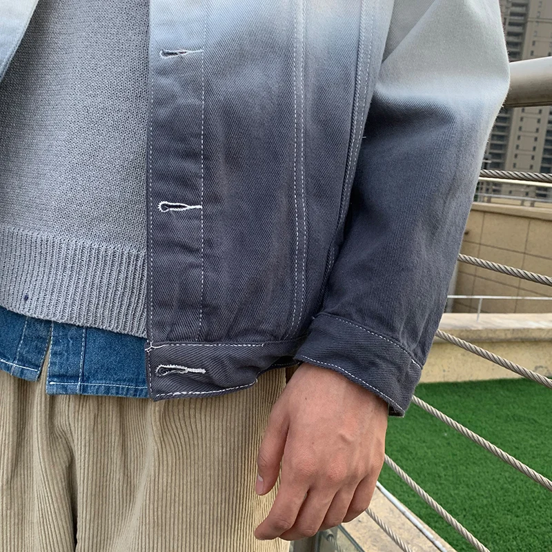 Новое поступление мужская Повседневная джинсовая куртка белая с принтом