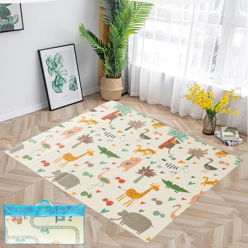 Складной коврик для ползания, детский игровой коврик, Обучающие игрушки, детский игровой коврик, водонепроницаемый мягкий напольный игровой коврик XPE - изображение