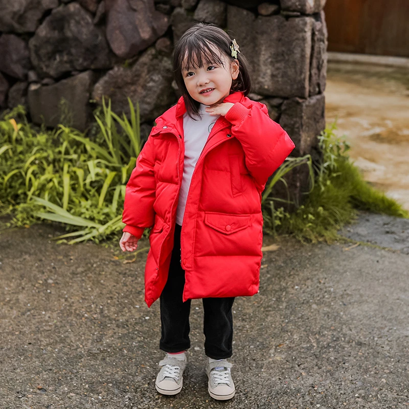 

Girls Baby's Kids Down Jacket Coat 2021 Charming Warm White Duck Down Thicken Winter Autumn Outerwear Hooded Children's Clothing