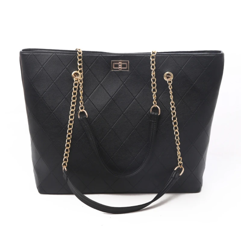 

2020 fashion ladies PU leather metal buckle bag solid color shoulder bag hand bag elegant designer ladies bag