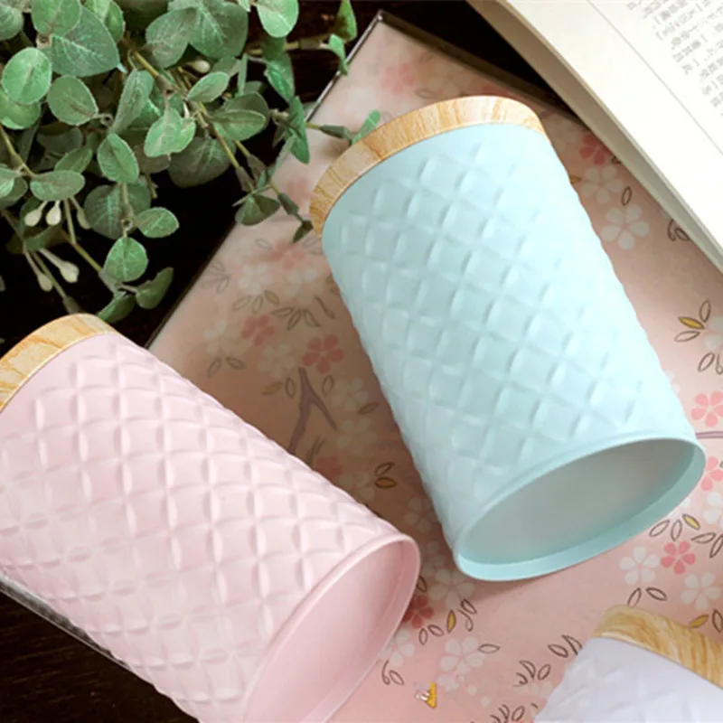 Однотонная простая цилиндрическая жестяная коробка для хранения органайзер