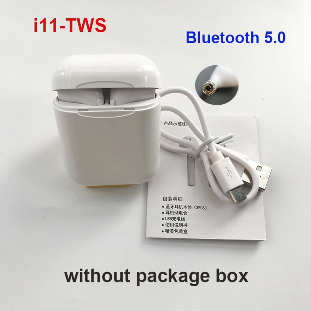 i18 i11 TWS мини беспроводные Bluetooth наушники inpods 12 i30 i10 max tws стерео наушники с зарядным устройством Mic - Цвет: i11 no package box
