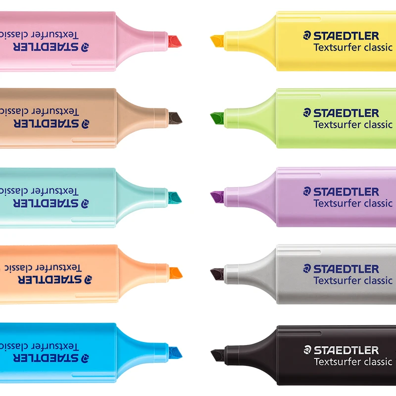 1pcs STAEDTLER Pastel Color Highlighter Pen 1-5mm Line Vintage Marker Liner Highlighting Paper Fax Drawing Office School A6112 | Канцтовары