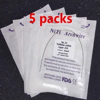 5 packs super elastic yellow coated arch wire round dental orthodontics bows ovoid form 1pcpack