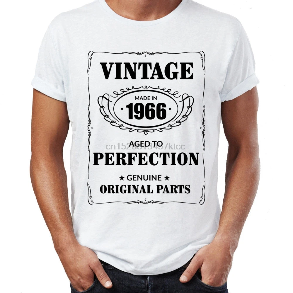 

Made In 1966 T-Shirt Born 50th Year Birthday Age Present Vintage Funny Mens Gift Short Sleeve Discount 100 % Cotton T Shirts