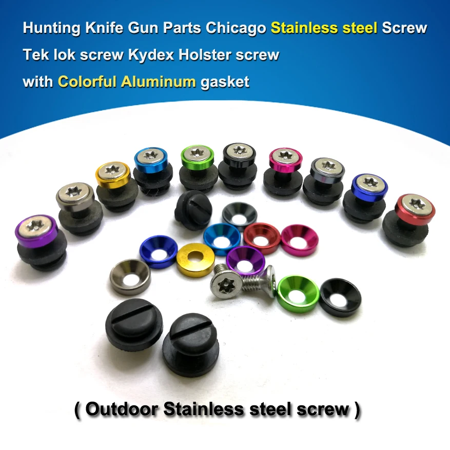 

20 шт./пакет 7,5 мм x 5 мм отверстие красочные Kydex звездообразные винты из нержавеющей стали ножны для ножа chicago винты для Tek lok Пряжка винт