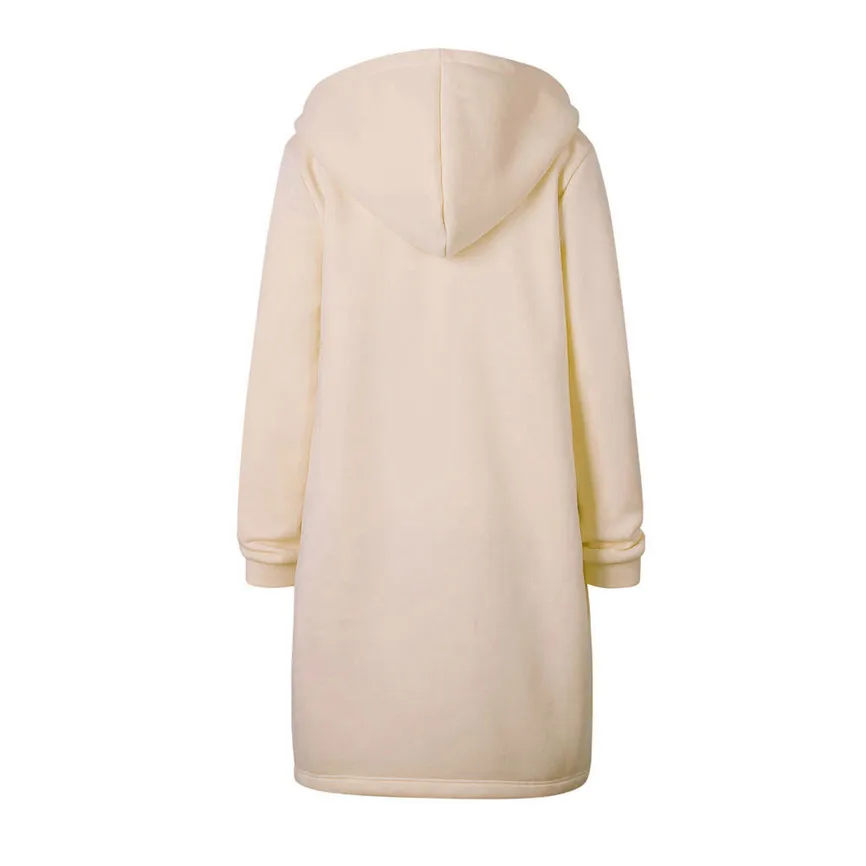 Длинная ветровка женская теплая толстовка на молнии с капюшоном длинное пальто