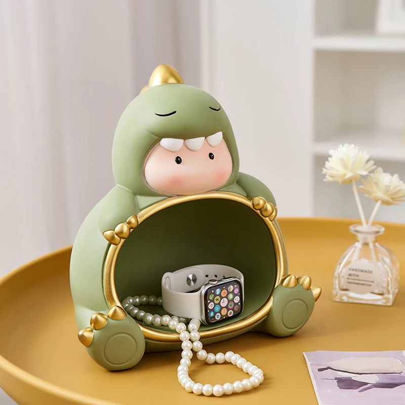 

Home Storage Box Creative Dinosaur Resin Statue Resin Animal Model Key Storage Home Decoration Accessories New Desktop Organizer