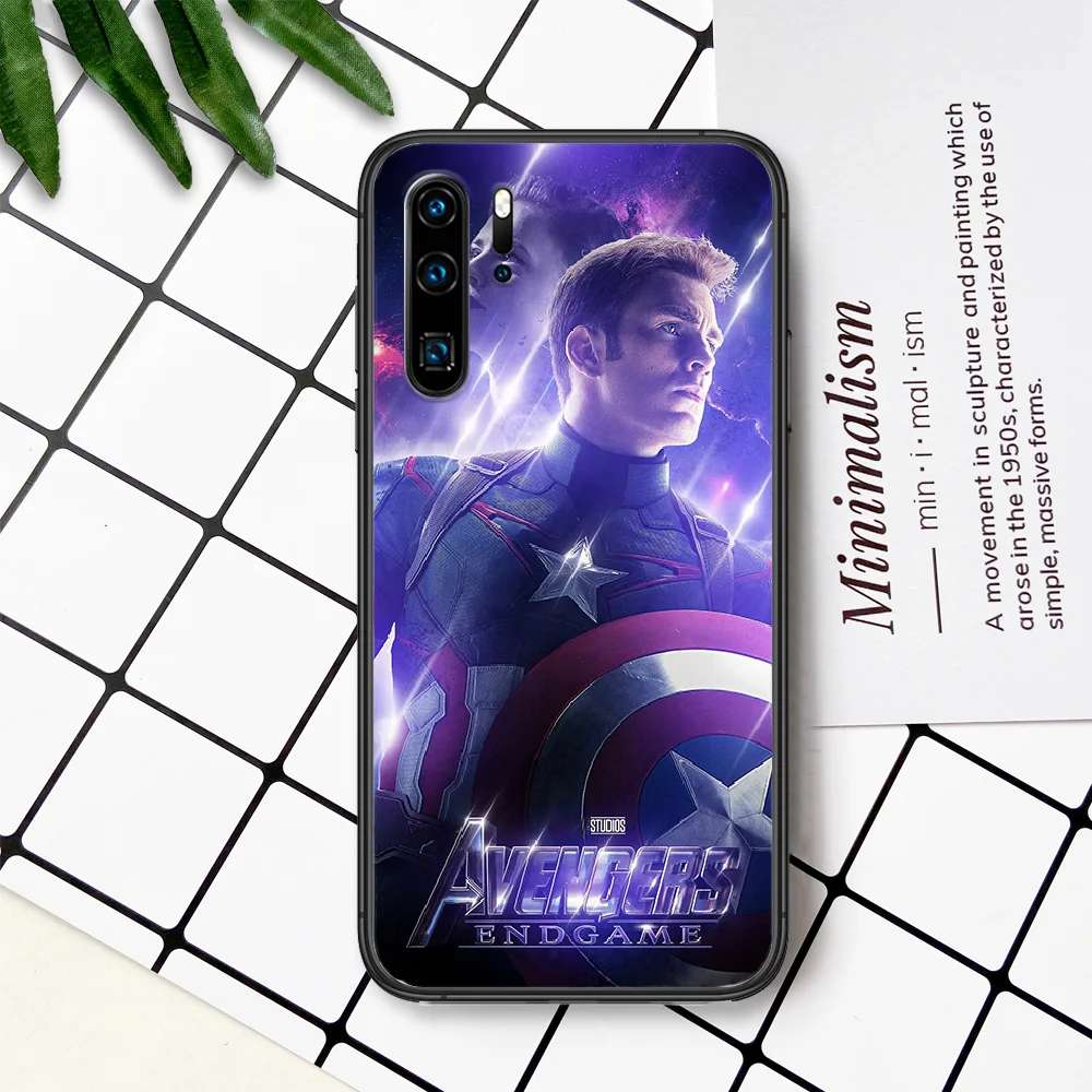

Super hero America Captains Phone Case For Huawei P Mate Smart 10 20 30 40 Lite Z 2019 Pro black Waterproof 3D Hoesjes Luxury