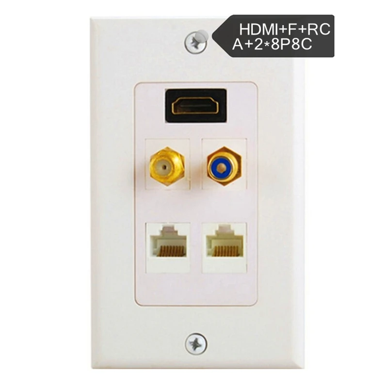 HDMI Ethernet RJ45 RCA Коаксиальная настенная пластина Джек Розетка вставка розетка