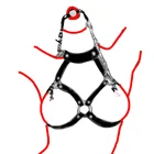 Набор для связывания 3 в 1, Женское кольцо-кляп для рта, зажимы для сосков, БДСМ-воротник, кожаный бюстгальтер без чашек, секс-игрушки для взрослых