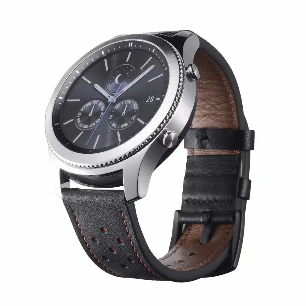 Ремешок для часов Huawei Watch gt 2 браслет из натуральной кожи Samsung Gear S3 Galaxy 46 мм Ticwatch 1 Pro