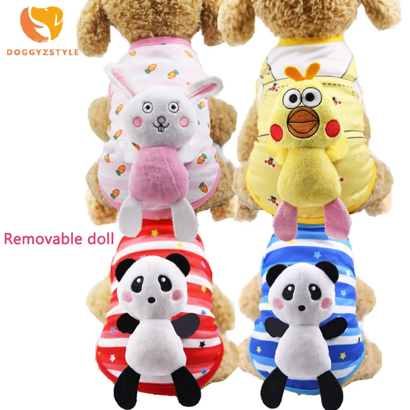 Милый жилет для собак с куклами пандой весенне-летний щенков и кошек забавная
