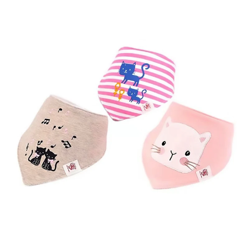 qksj002-5 3-Pack/lot Baby Bibs 100%Cotton Waterproof Cute cartoon print embroidery Saliva Towel Newborn Toddler Infant Boys Girls Stuff - Цвет: qksj002-5