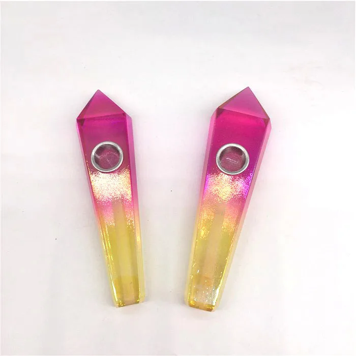 Курительные трубки из натурального Титана Радуга аура кварцевые кристаллы для