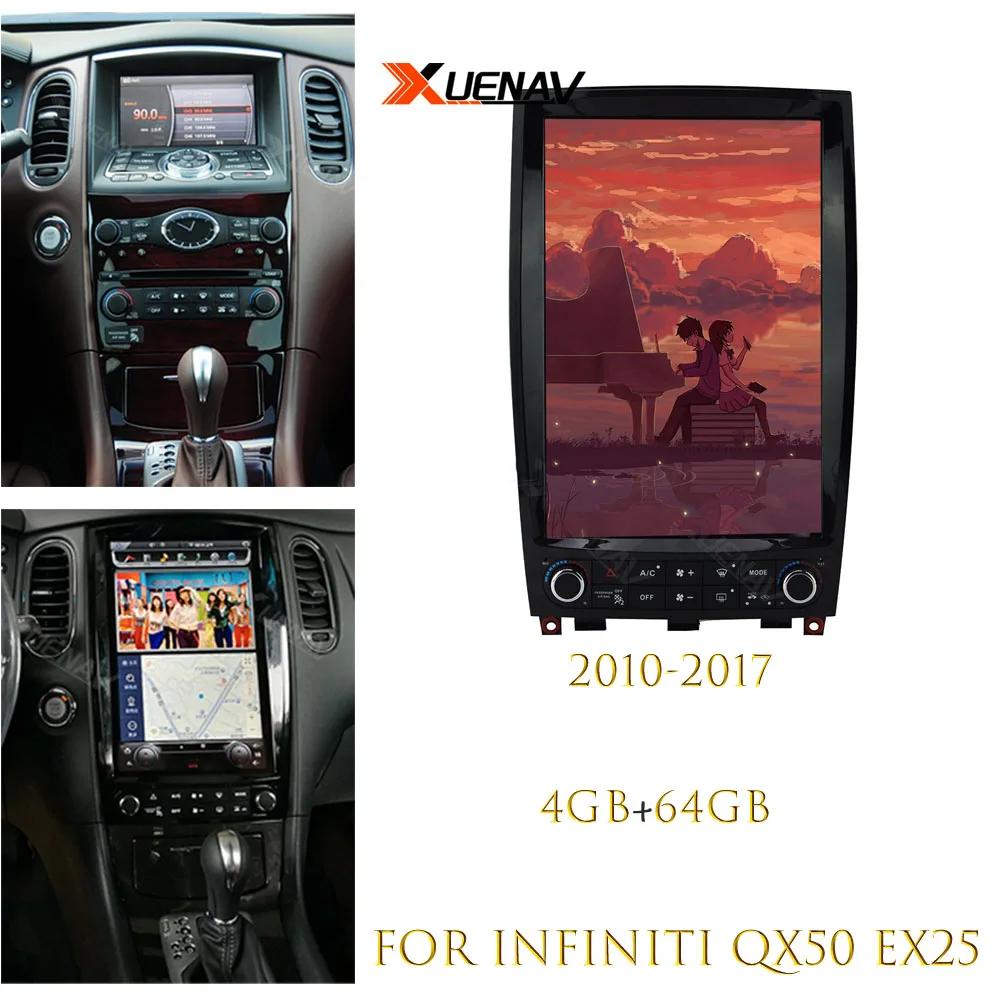 

For infiniti QX50 EX25 Car radio tape recorder head unit multimedia player 2010 2011 2012 2013 2014 2015 2016 2017