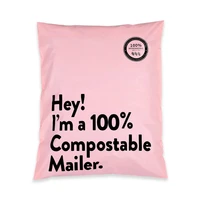 50pcslot pink color postal mailing pack bags d2w biodegradable envelope storage bags waterproof thicken clothing courier pouch
