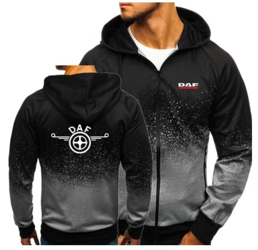 

2020NEW Men Hoodies Sports Casual Wear Zipper Fashion Tide Hooded Jacket DAF Print Fall Sweatshirts Autumn Winter Coat