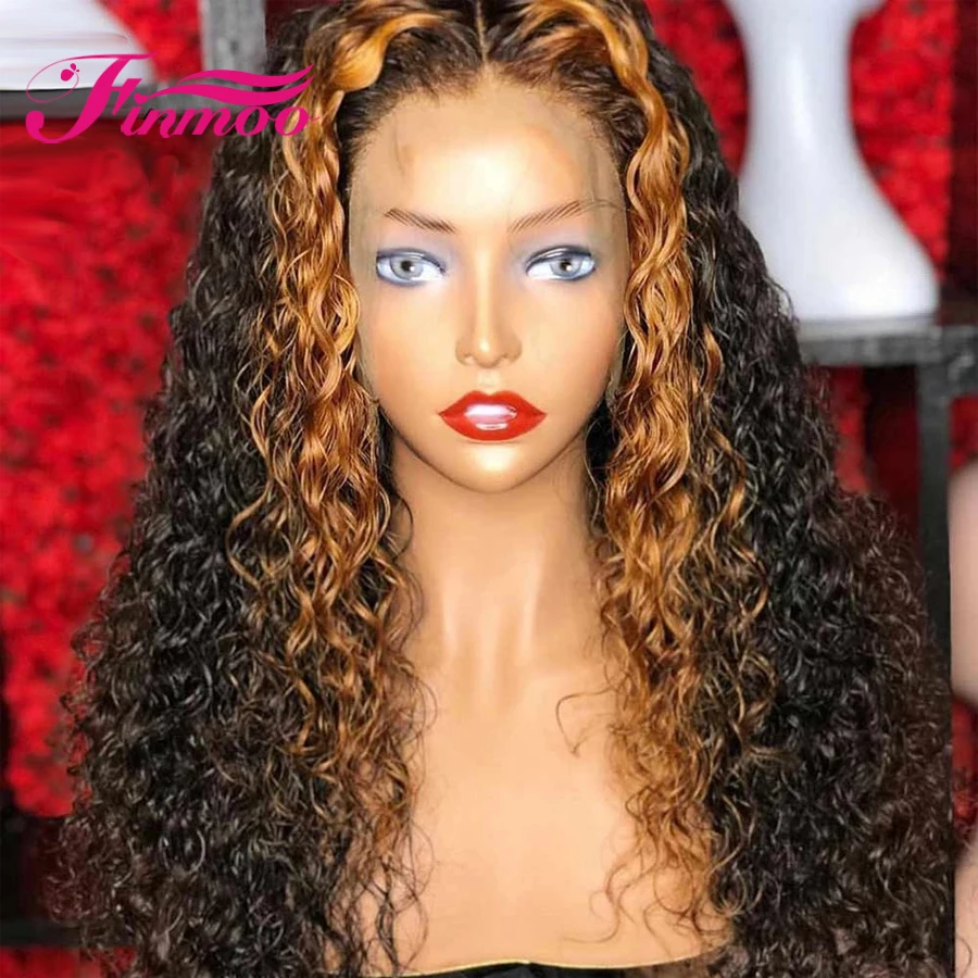 Медовый блонд кудрявые человеческие волосы на фронте парики для женщин