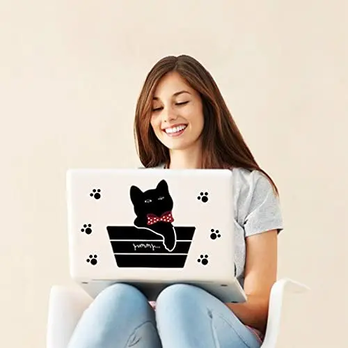 Съемный Настенный стикер для творчества настенные росписи милый кот след