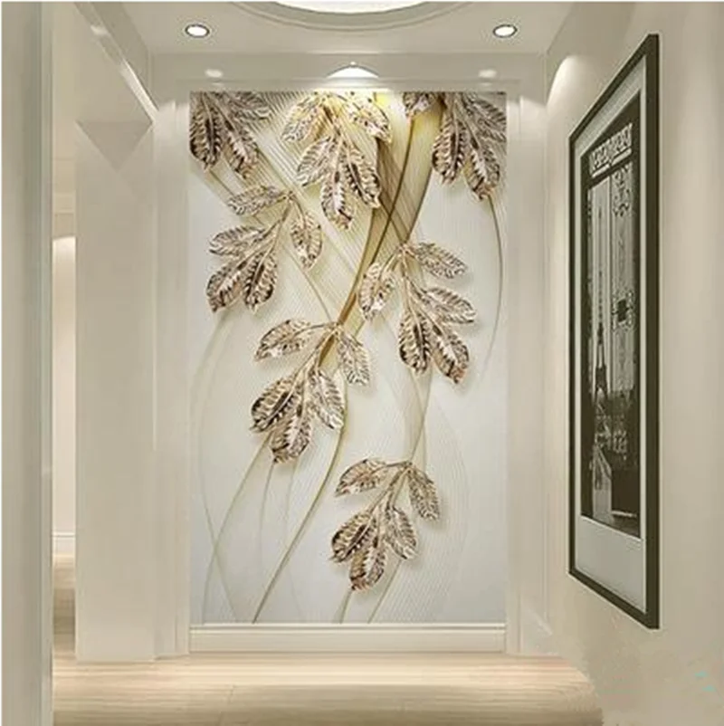 

European Style Home Wallpaper Background Wall Decoration Painting Flower Simple Vertical Version 3d Three-Dimensional Livingroom
