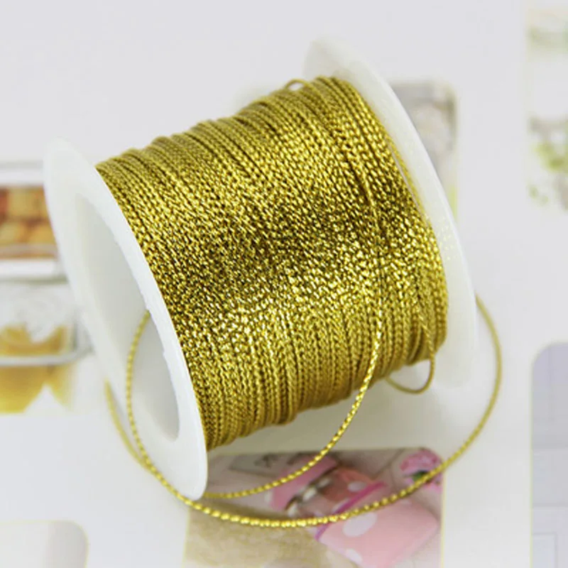 Новинка 1 мм 20 м золотистый серебристый красный шнур нитка лента веревка бирка