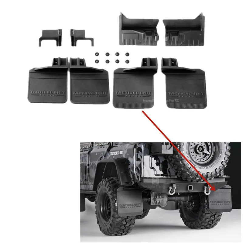 Корп 4 шт. передние и задние крылья резиновый брызговик для 1/10 Rc автомобиль Traxxas TRX-4 тактическое подразделение