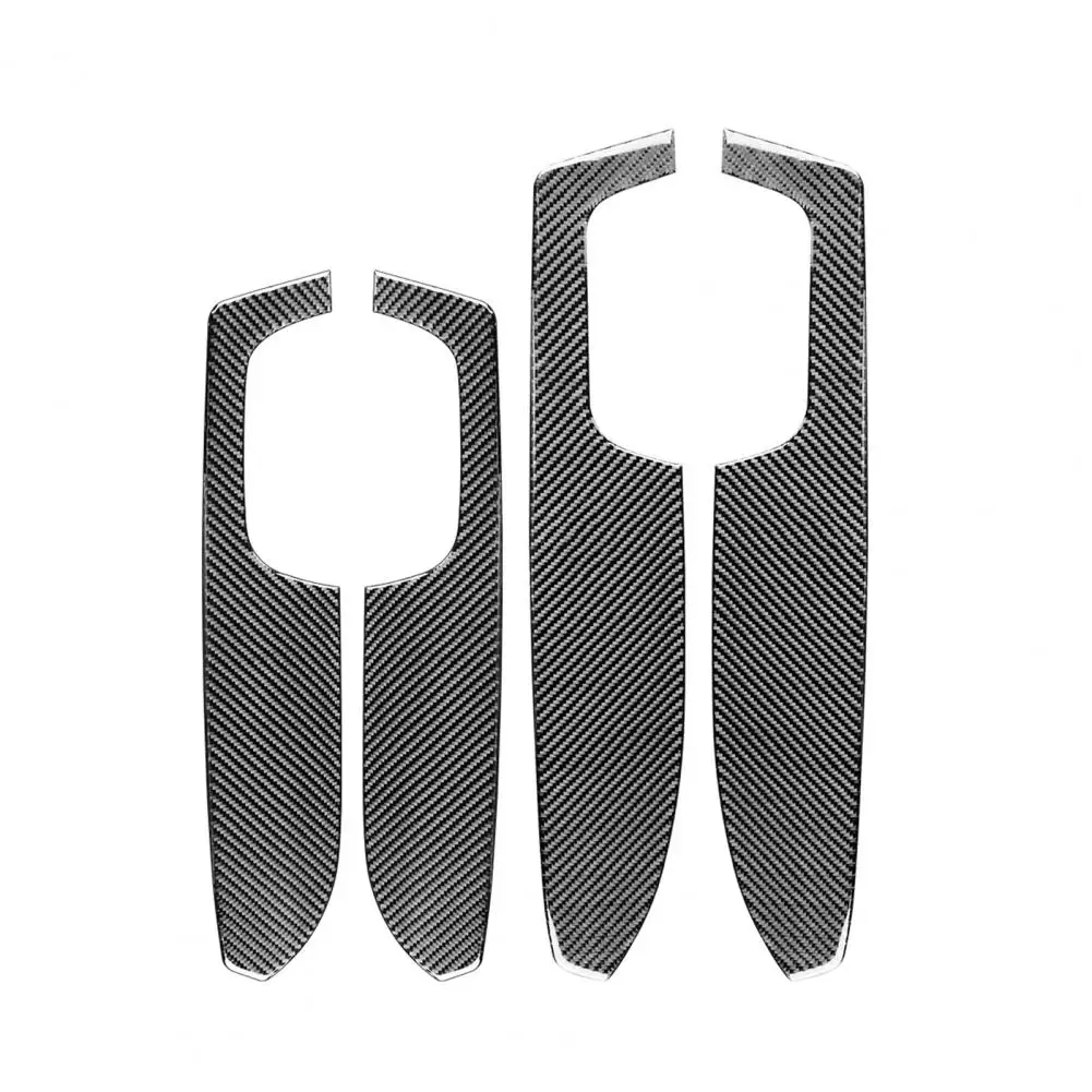 

Premium 4Pcs Simple Door Panel Armrest Sticker Trim Carbon Fiber Panel Trim Cover Protective