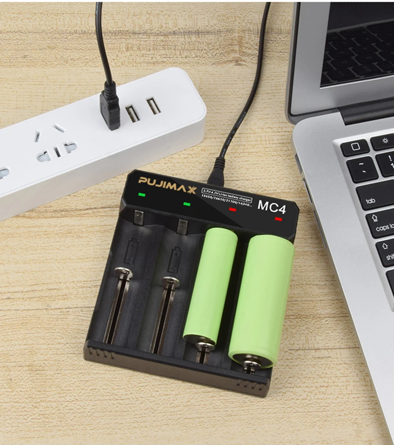 Зарядное устройство VOXLINK для аккумуляторов 18650 светодиодов 4 слота USB 26650 быстрая