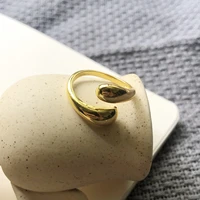 925 sterling silver korean trendy smooth rings for women couple vintage gold silver geometric handmade wedding jewelry