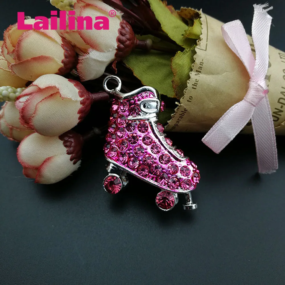 10 шт./лот Подвеска для роликовых коньков с кристаллами высокого качества 3D со
