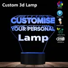 Customized 3D Night Light DIY Table Lamp For Wedding Christmas Gift Holiday Light Custom Text Photo