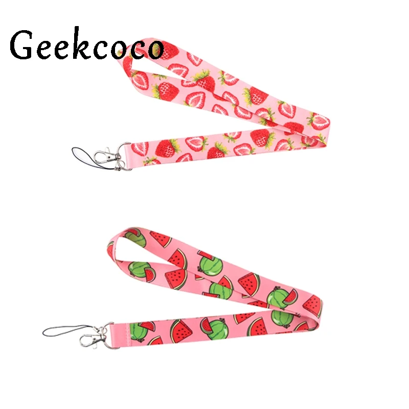 

Sweet fruit pattern Tags Strap Neck Lanyards for keys ID Card Pass Gym Mobile Phone USB badge holder DIY Hang Rope J0639