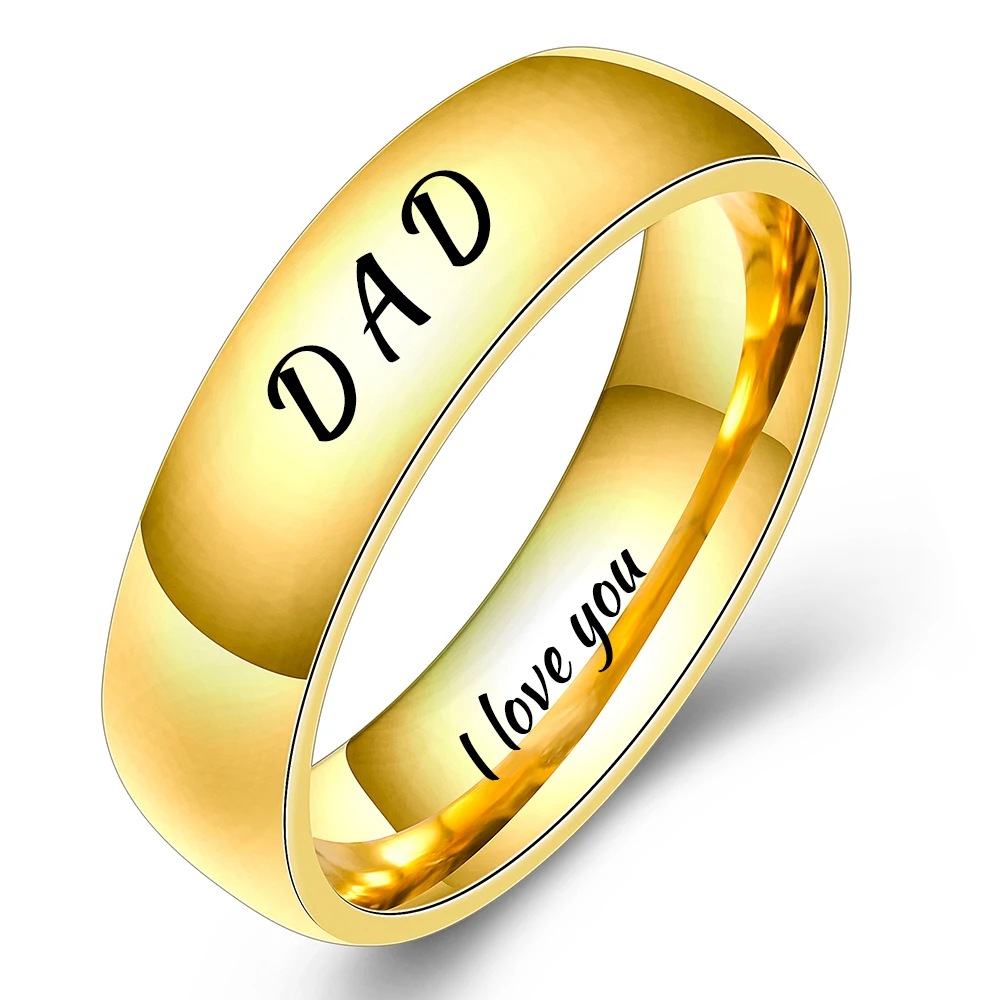 6mm DAD-G Семья для папы и сына, одежда для мамы и дочки с гравировкой выразить свою любовь память подарок кольцо Высокое качество Нержавеющая сталь ювелирные изделия Для женщин и мужчин кольца - Цвет основного камня: 6mm DAD-G