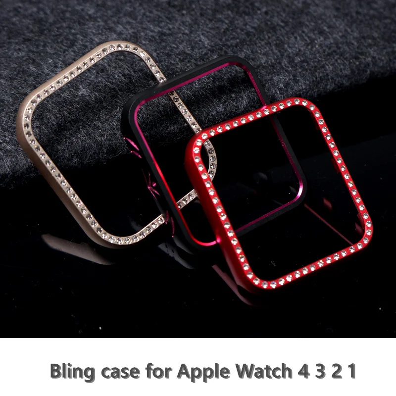 Крышка для Apple watch чехол 44 мм 40 iWatch версия 3 42 38 Чехол бампер с алмазами Защитная