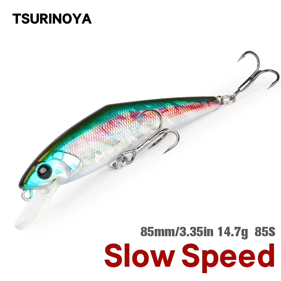 TSURINOYA 85S Slow Speed Minnow 85mm 14.7g DW99 Sinking Fishing Lure Trout Artificial Hard Bait Stream Perch Jerkbait Wobbler