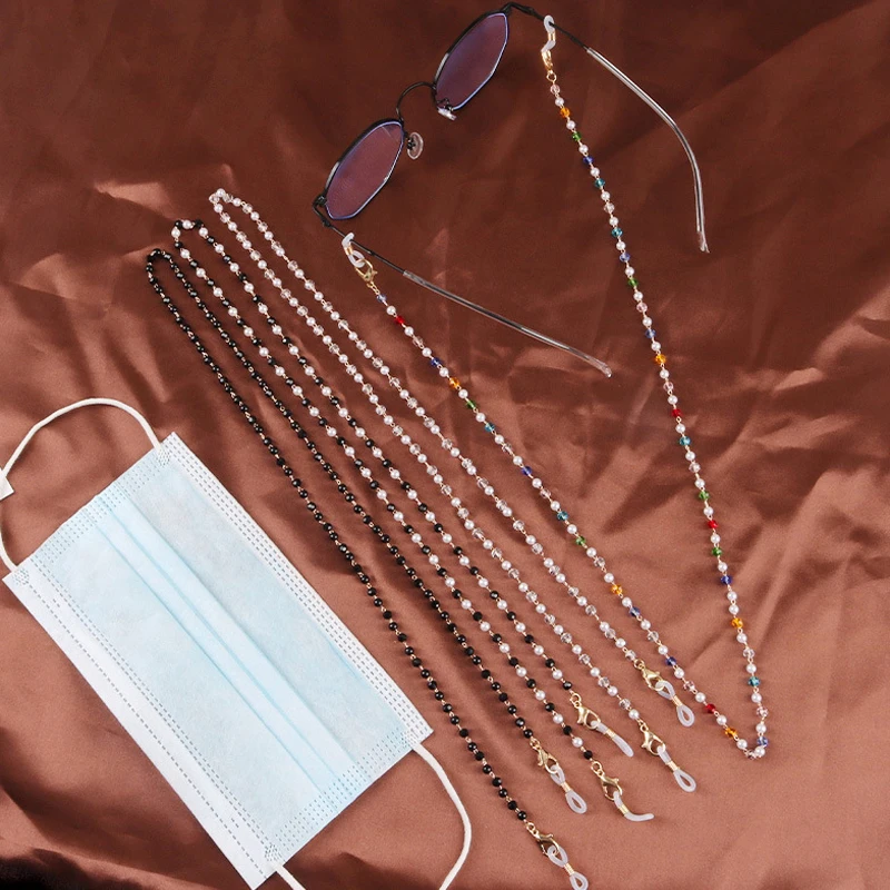 

Sunglasses Masking Chains For Women Acrylic Beaded Crystal Eyeglasses Chains Lanyard Glass 2021 New Fashion Jewelry Wholesale