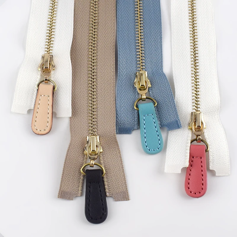 Meetee 10 шт. 1 4*4 см двухслойный съемник молнии из воловьей кожи застежка молния замок