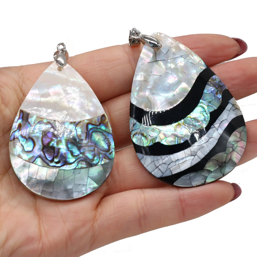 

Natural Shell Pendants Water Drop Shape Mother Pearl Abalone Shell Exquisite charms For jewelry making DIY Necklace accessories