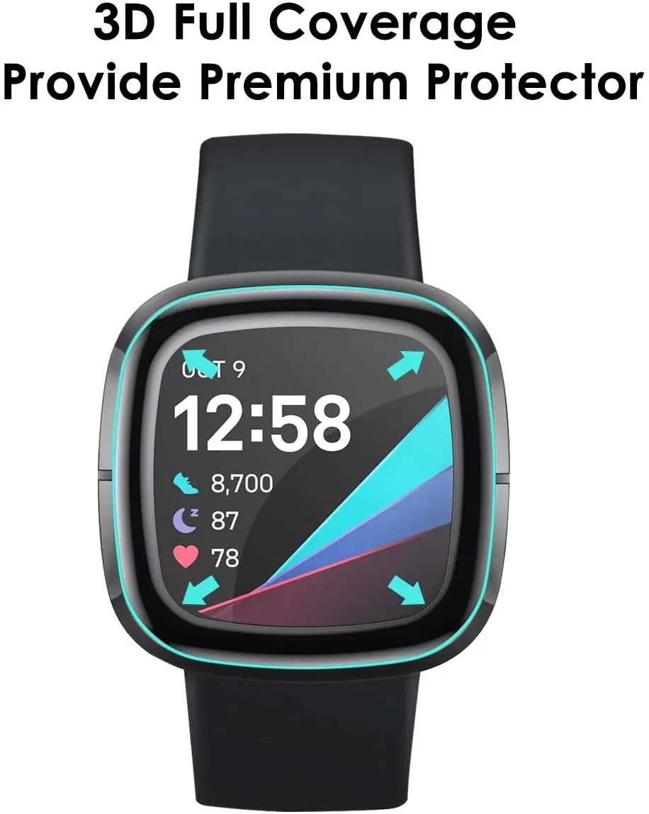 Мягкая Гидрогелевая Защитная пленка для Fitbit Versa 3 защита экрана с изогнутыми