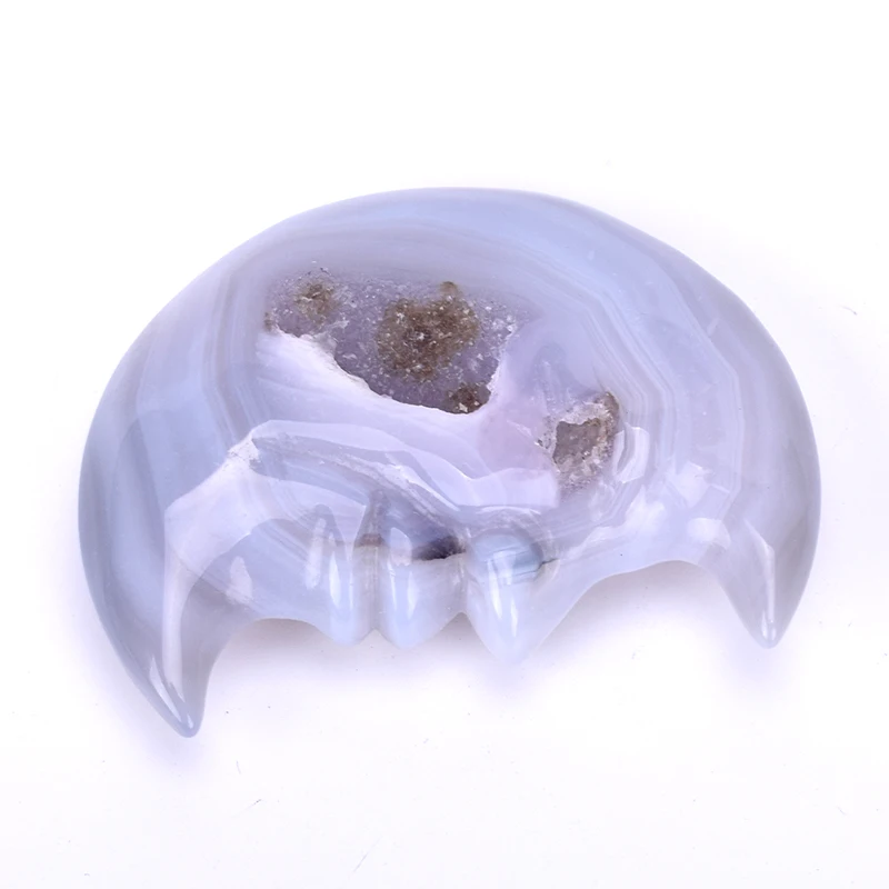 Кристалл луна лицо срез Агатовой друзы натуральный драгоценный камень резные