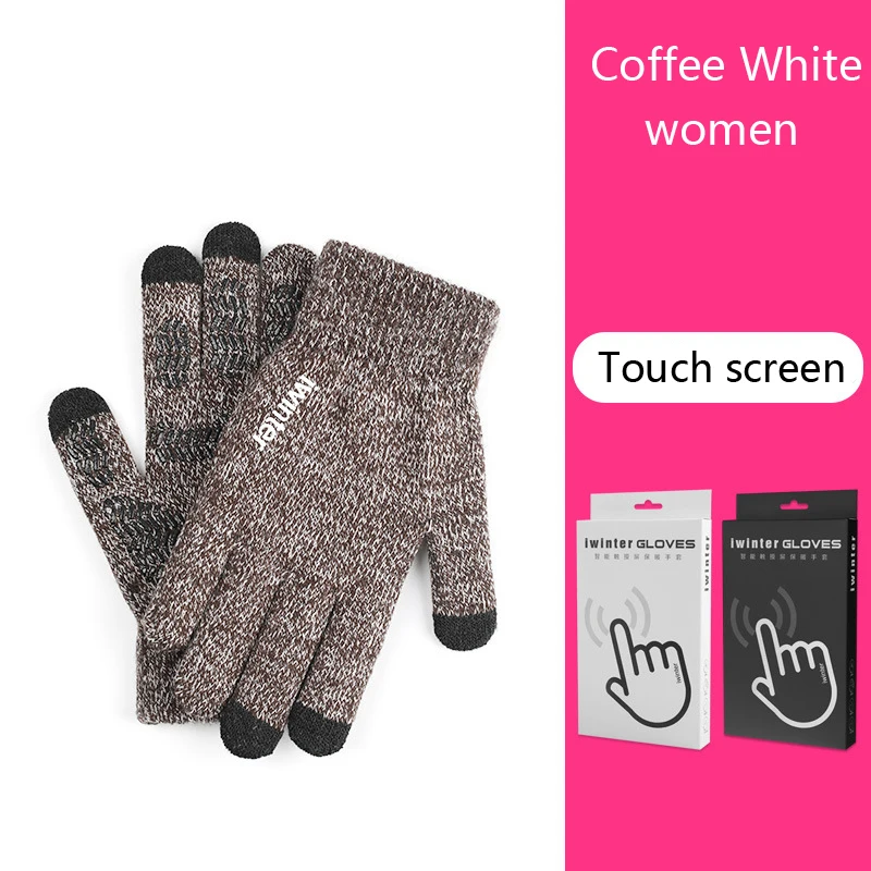 Coffee White-women Унисекс, для сенсорных экранов бини шапки-бини шапки Для мужчин сноуборд перчатки для езды на мотоцикле, лыжи Зимние Для женщин спортивные Водонепроницаемый зимние перчатки - Цвет: Coffee White-women