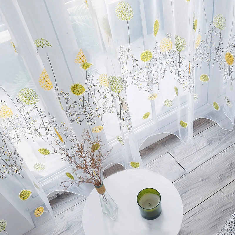 Занавески на окна из вуали для детской комнаты занавески гостиной с цветочным