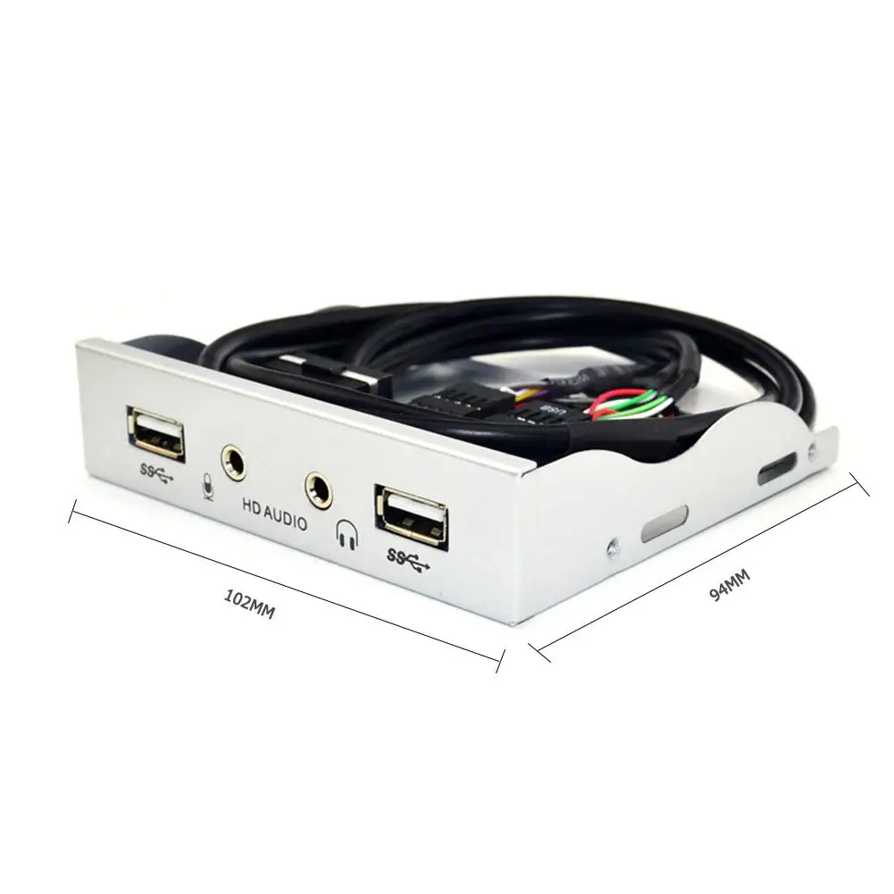

Durable Front Panel Skillful Manufacture 3.5 inch 9 Pin to 2 USB 2.0 HUB Computer HD Audio 3.5mm Floppy Front Panel Rack