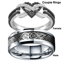 nordic luxury fashion zircon ring lady couple bracelet retro punk gothic dark souls grunge multi size ring for men women jewelry