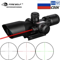 fire wolf 2 5 10x40 hunting tactical optical sight red green illuminated with red laser air gun spotting scope for rifle hunting