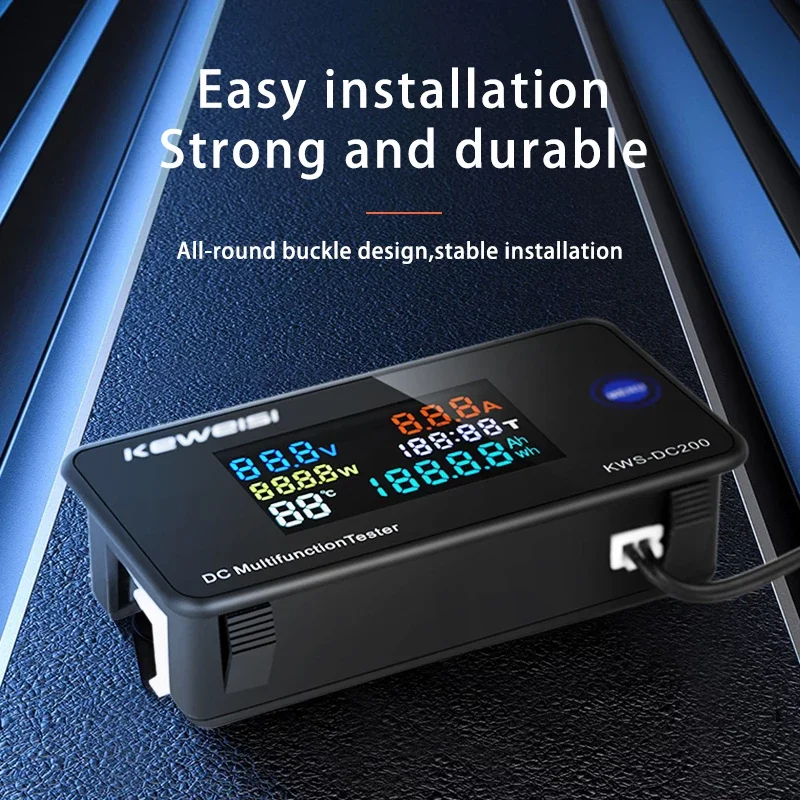 KWS-DC200 Digital Voltmeter DC 0-200V Voltage Seven Functions Power Energy Meter LED Color Display Wattmeter 0-10/50/100A | Инструменты