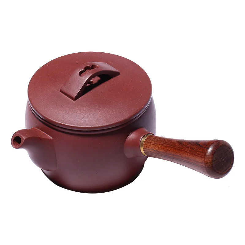 

Yixing purple clay teapot raw ore hand carved Hanwa Tangyu teapot side handle tea set