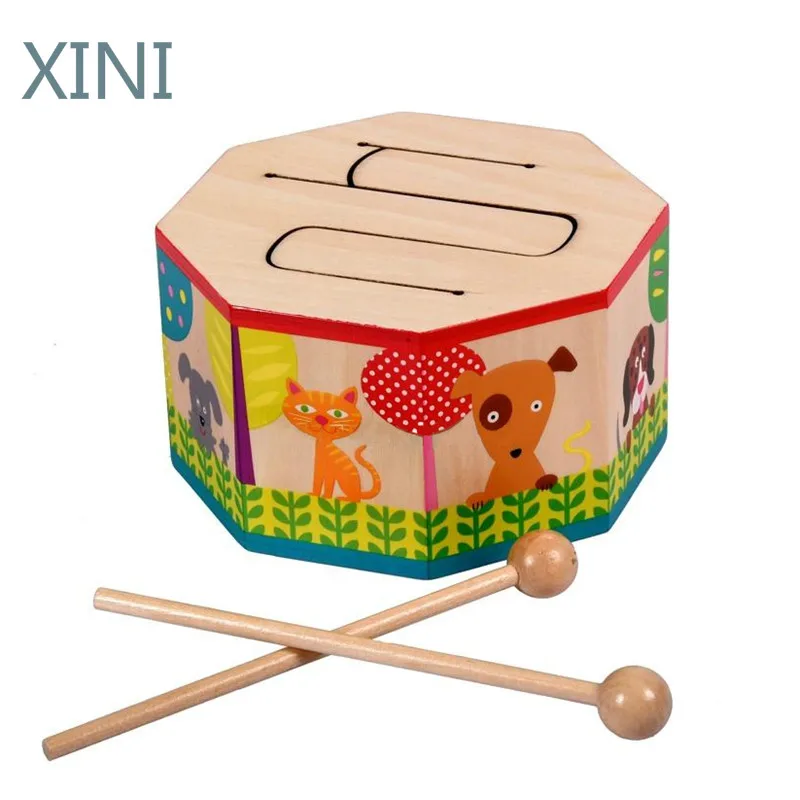 

Kids Toys Wooden Drum For Early Education Musical Toys For Children Drum Musical Instruments For Baby Gift Wooden Toys